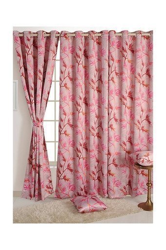 Leaf Printed Window Curtain