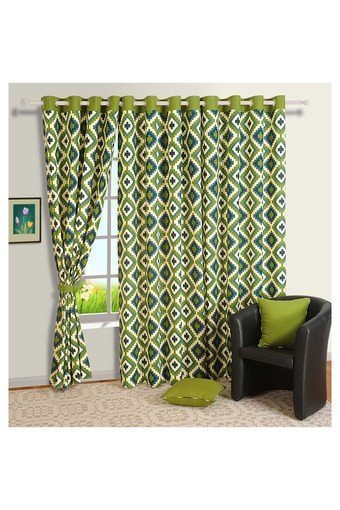 Geometric Print Door Curtain
