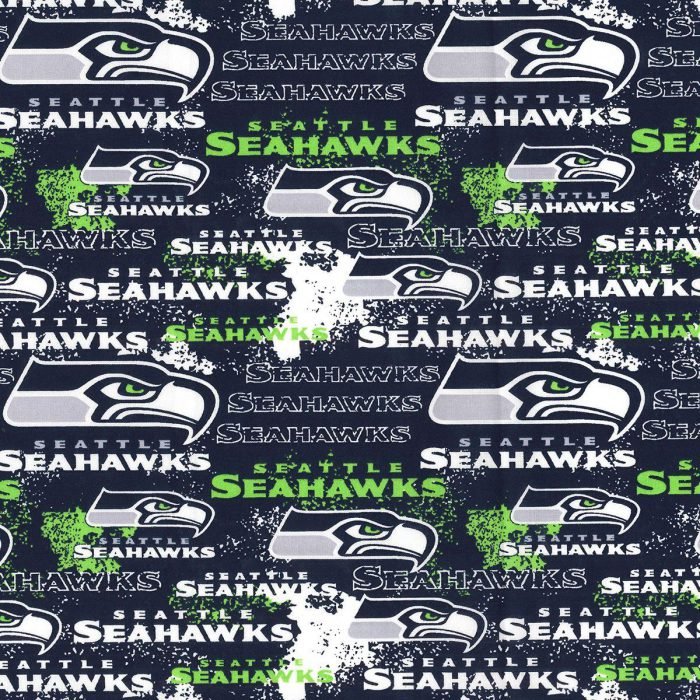 Seattle Seahawks Cotton Fabric Distressed